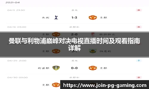 曼联与利物浦巅峰对决电视直播时间及观看指南详解